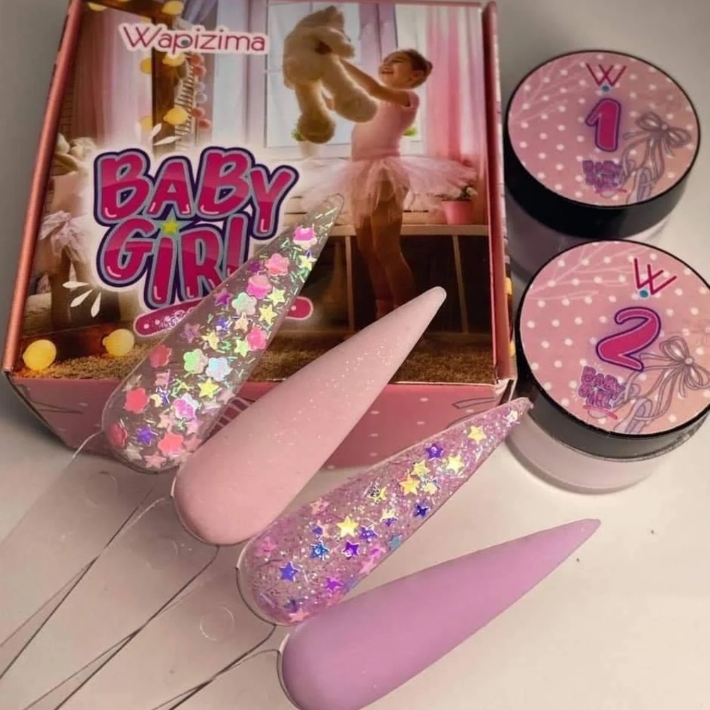 Wapizima Baby Girl Nail Acrylic Powder 4 Piece Set